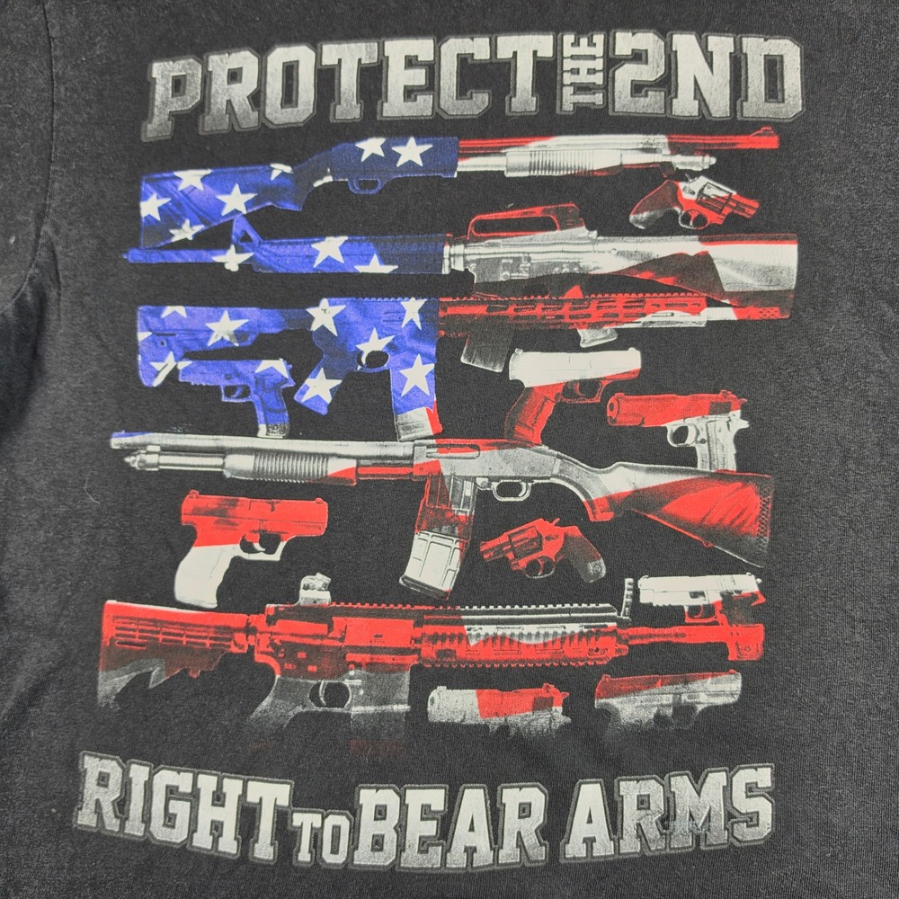 Protect the 2nd Right to Bear Arms Delta Pro Weight T-Shirt Mens L Excellent